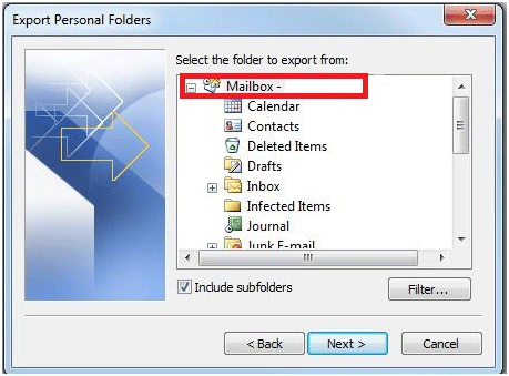 Outlook Export Personal Folders